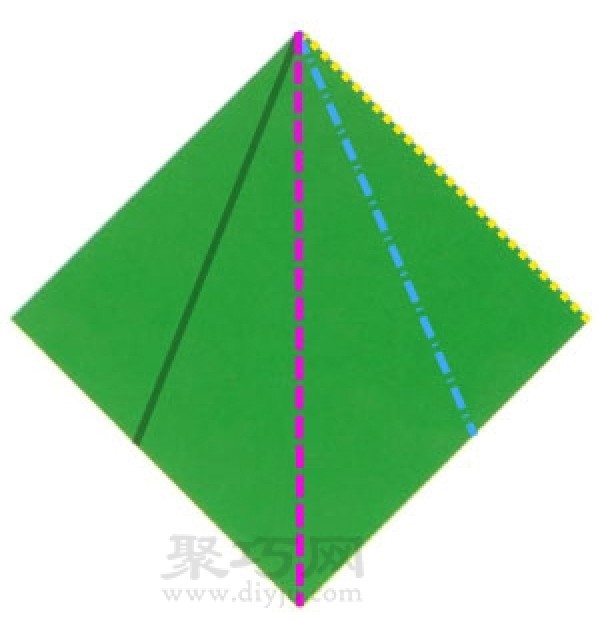 Basic origami folding method: sharp angle folding