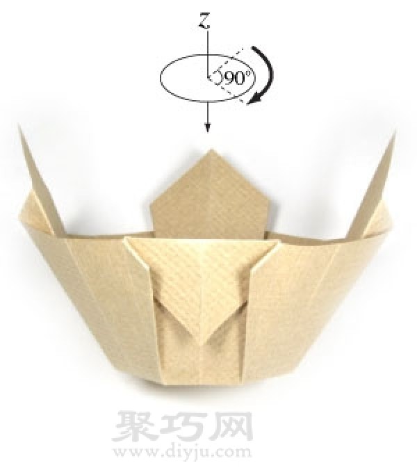 Round origami bowl tutorial illustration