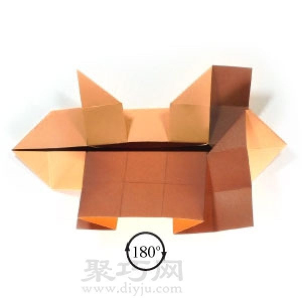 Learn to make origami three-dimensional standing puppy step by step