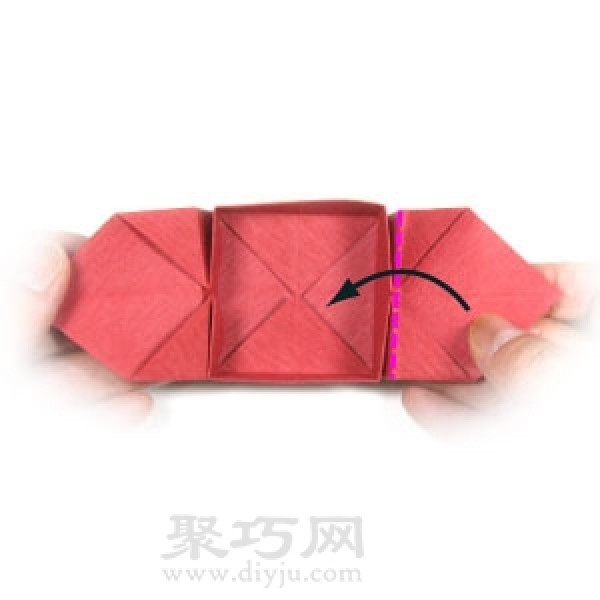 Illustration of how to fold a handmade origami square hat