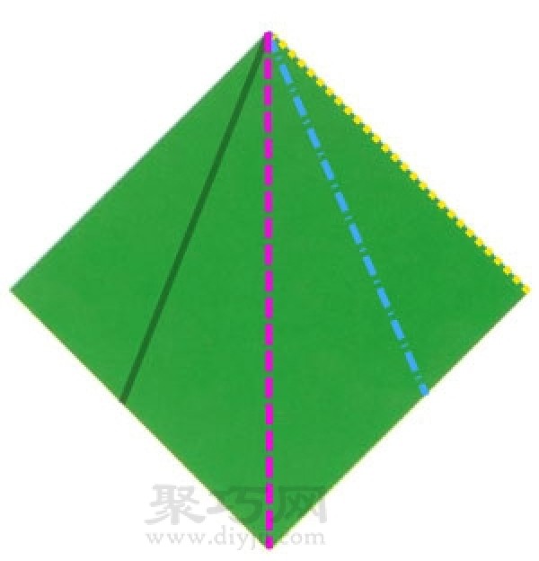 Basic origami folding method: sharp angle folding