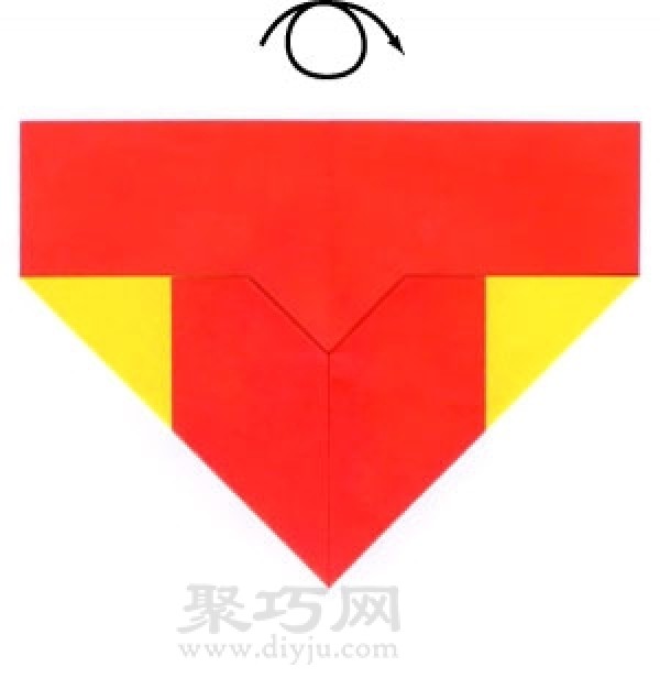 Illustration of how to fold an origami heart with small wings