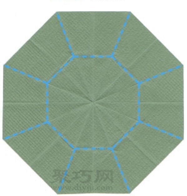 How to fold an origami octagonal plate