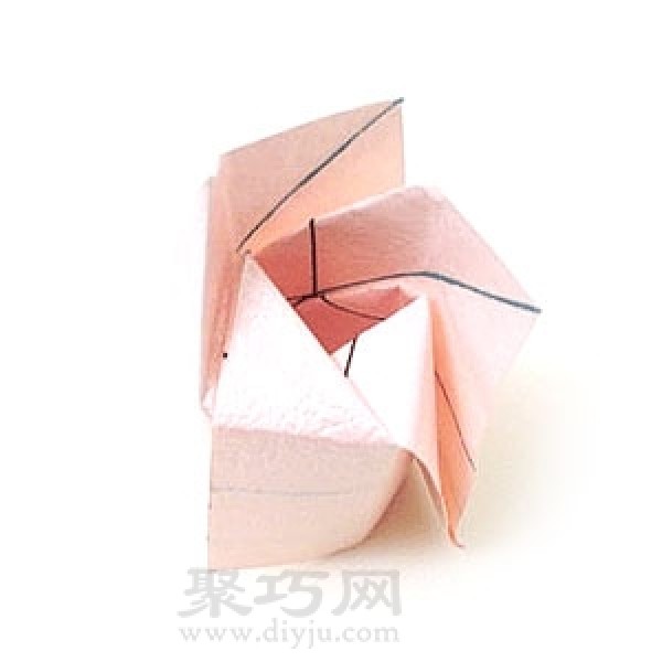 Rose Origami Steps Illustration