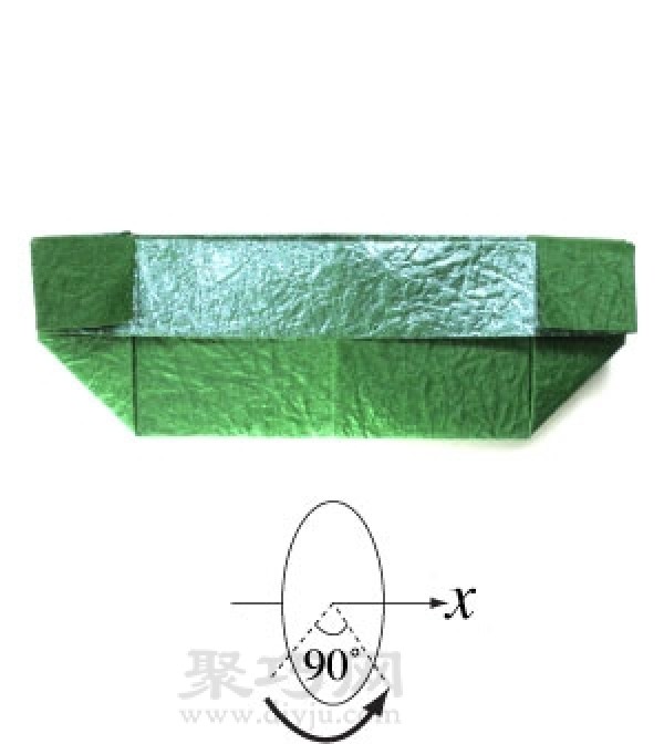 Illustration of folding origami butterfly box