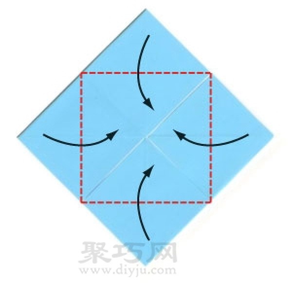 Illustration of the steps for folding a handmade origami shirt