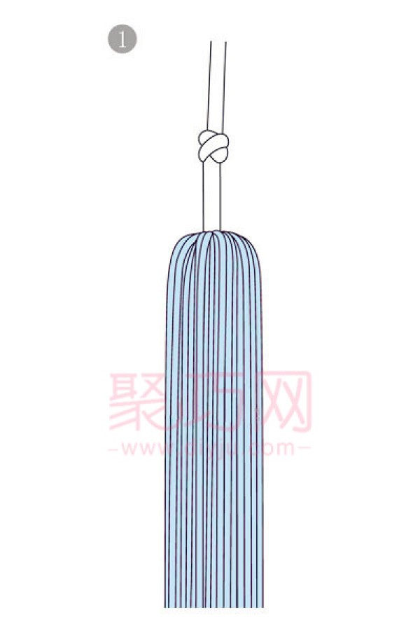 Illustration of button braiding method for making Chinese knot tassels