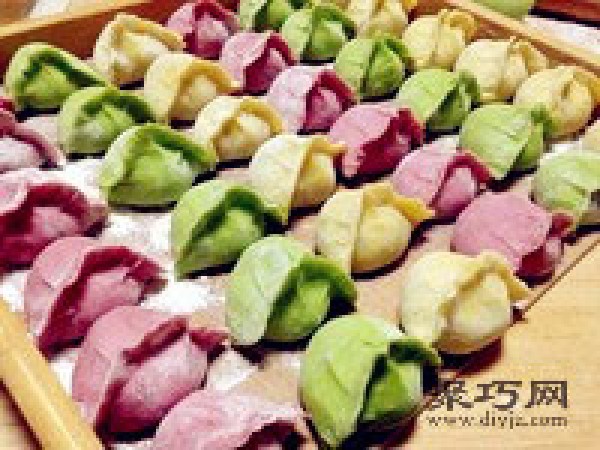 How to make multi-color vegetable and pork dumplings How to make vegetable dumpling wrappers