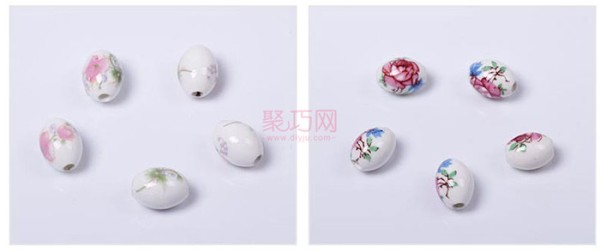 Chinese Knot DIY Materials: Olive Appliqué Oval Ceramic Beads