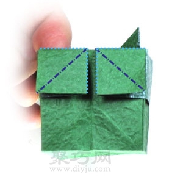 Illustration of folding origami butterfly box