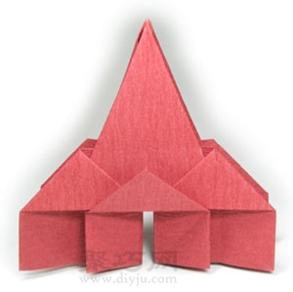 Origami church house origami method