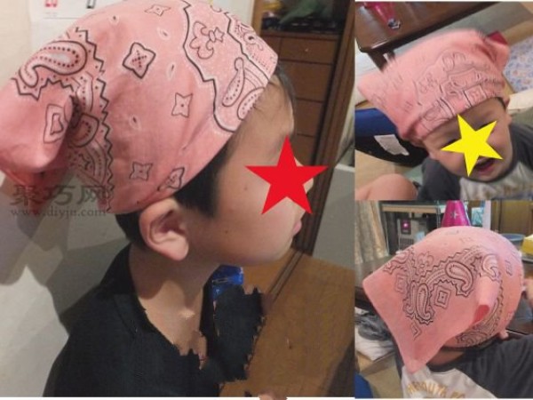 Fashionable headscarf handmade fabric making tutorial suitable for children