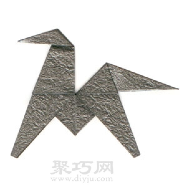 Origami three-dimensional horse folding method steps