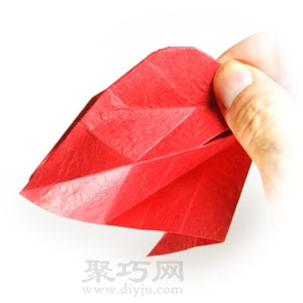 3D origami heart simple illustration