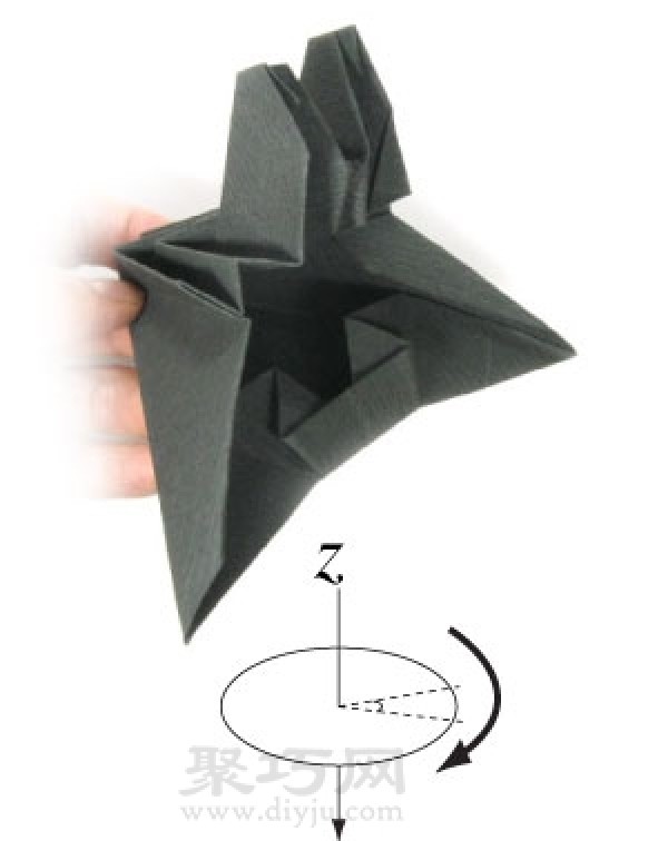 Illustrated tutorial on handmade origami invisible airplane