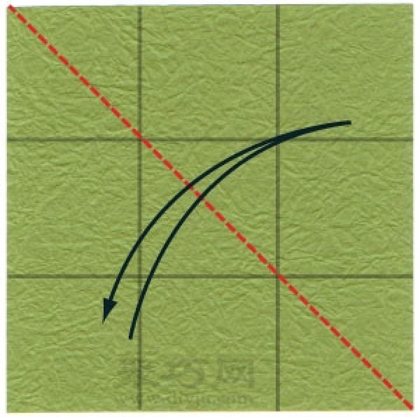 Illustration of the steps of folding a three-dimensional origami box