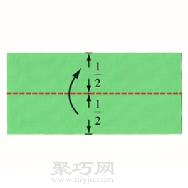 Illustration of the steps for folding a rectangular origami envelope