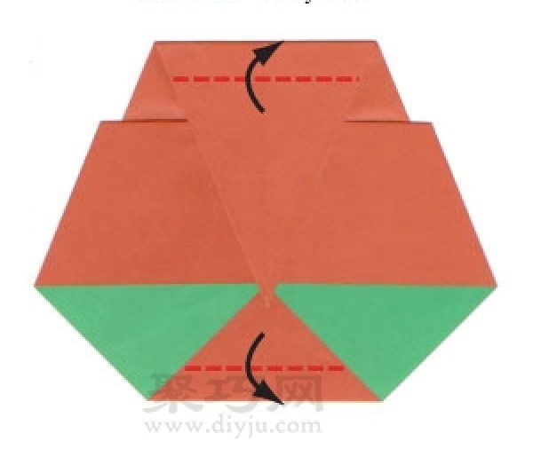 Simple origami three-dimensional puppy folding method