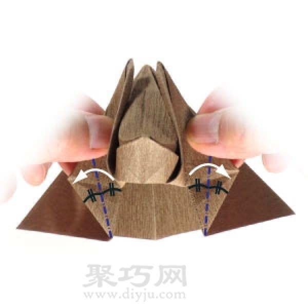 Three-dimensional rhinoceros origami method