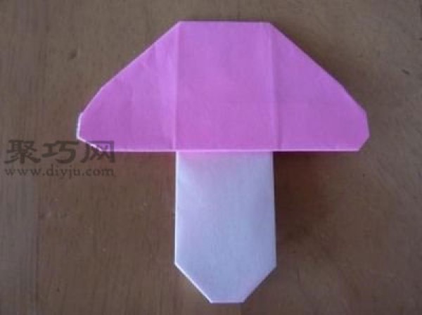 Illustration of the folding method of mushrooms. Teach you how to make origami mushrooms.