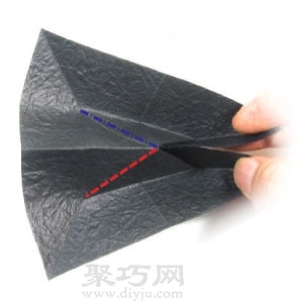 Basic origami folding method: left diamond fold