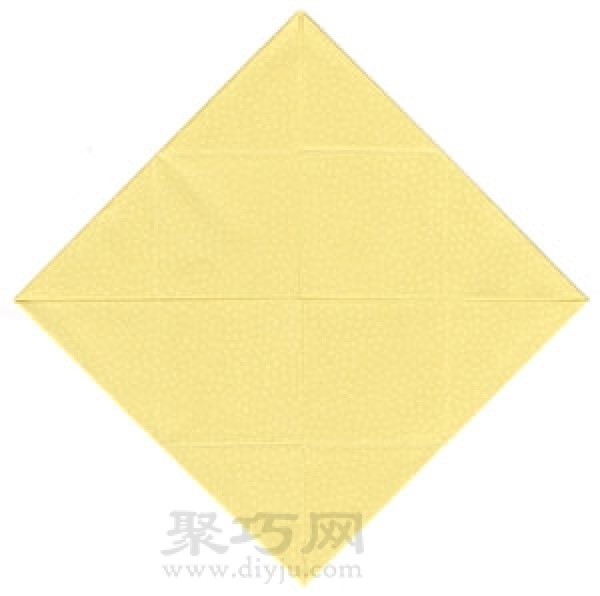 Illustration of folding method of handmade origami square table