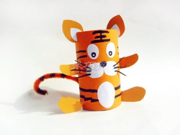 Handmade tiger from roll paper tube DIY cute little tiger tutorial