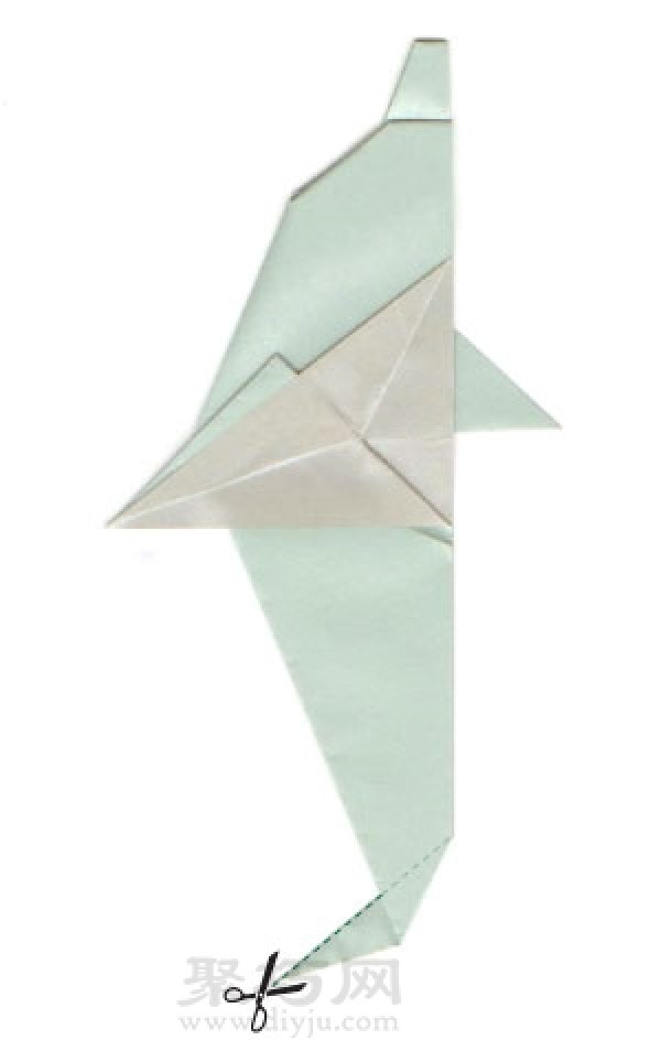 Simple origami dolphin folding method