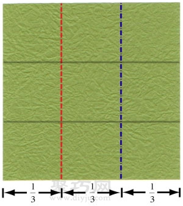 Illustration of the steps of folding a three-dimensional origami box