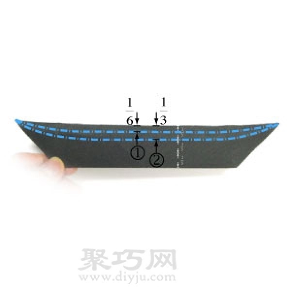 Simple illustration of origami gondola boat