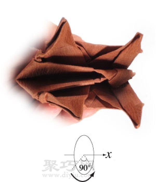 How to make origami three-dimensional reindeer