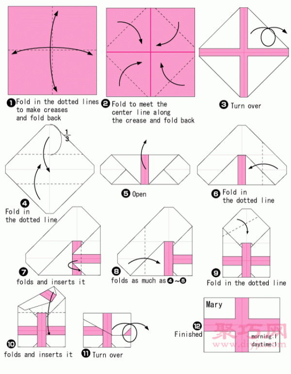 Origami pill box tutorial Illustration of how to fold a pill box