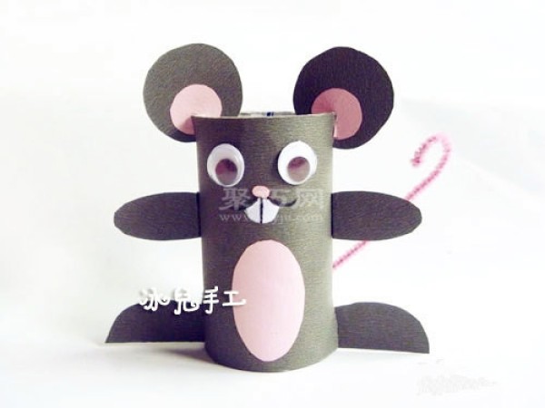 DIY cute cartoon mouse in toilet paper tube handmade mouse