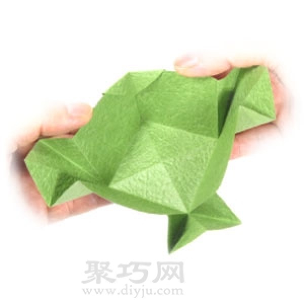 Illustration of the steps of folding a three-dimensional origami box