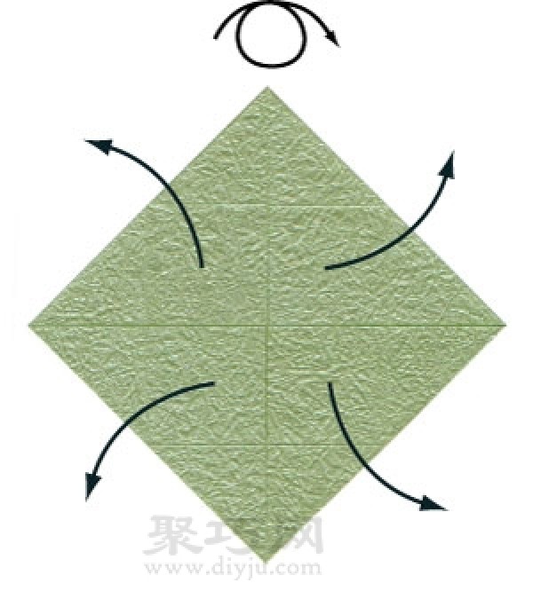 Illustration of simple folding methods of origami turtle