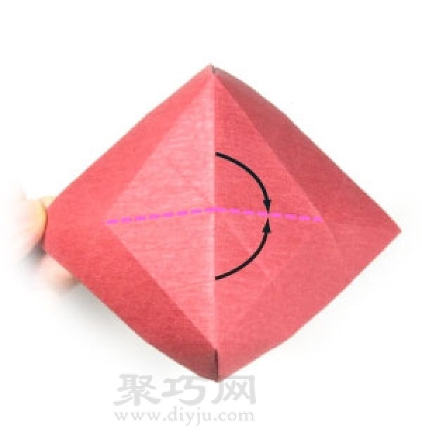 Three-dimensional heart-shaped origami method