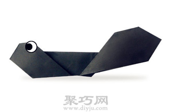 Very simple kindergarten handmade origami black tadpole tutorial