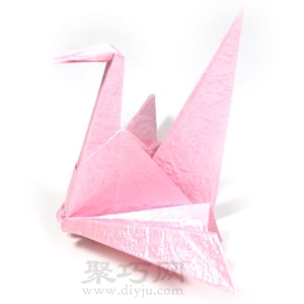 Simple folding method of paper cranes Step by step illustration of folding paper cranes