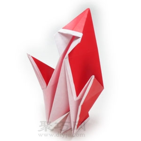 Santa Claus origami three-dimensional tutorial teaches you to fold a standing Santa Claus