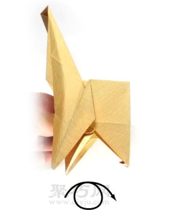 Simple illustration of how to make an origami chair