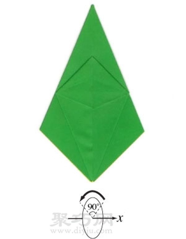 Basic origami folding method: equal rhombus folding