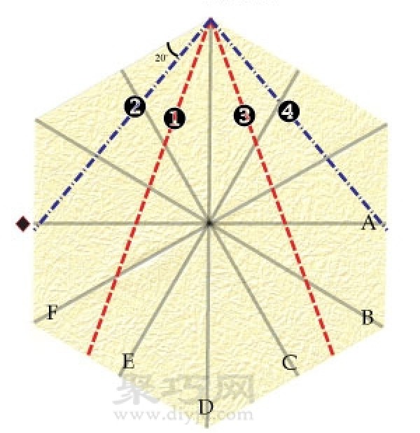 Basic origami folding method: lower diamond fold