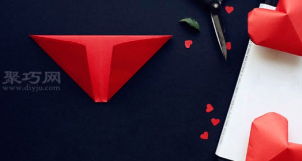 Illustrated tutorial on how to fold a three-dimensional heart How to fold a three-dimensional heart origami