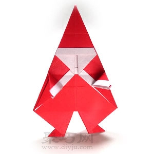 Illustration of steps to make origami 3D Santa Claus