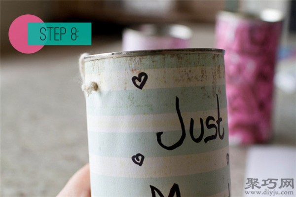 Turn waste milk powder cans into treasures and hand-make small fresh plant flower pots