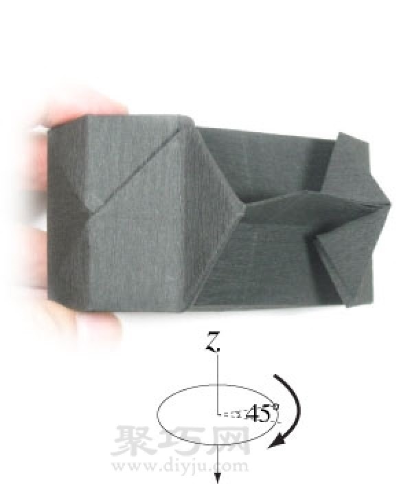 Illustration of steps for making origami digital camera