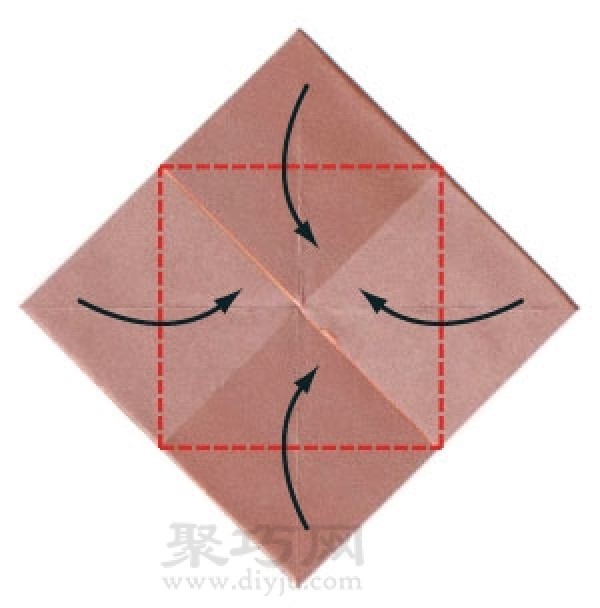 Illustration of how to fold a handmade origami camera