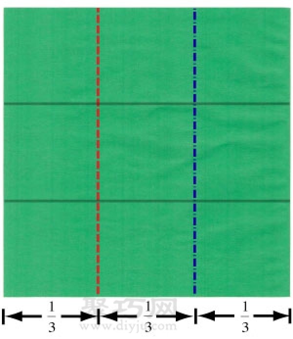 Basic origami folding method: 6x6 square