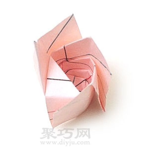 Rose Origami Steps Illustration