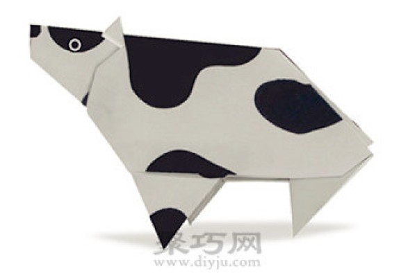 Black and white cow origami tutorial